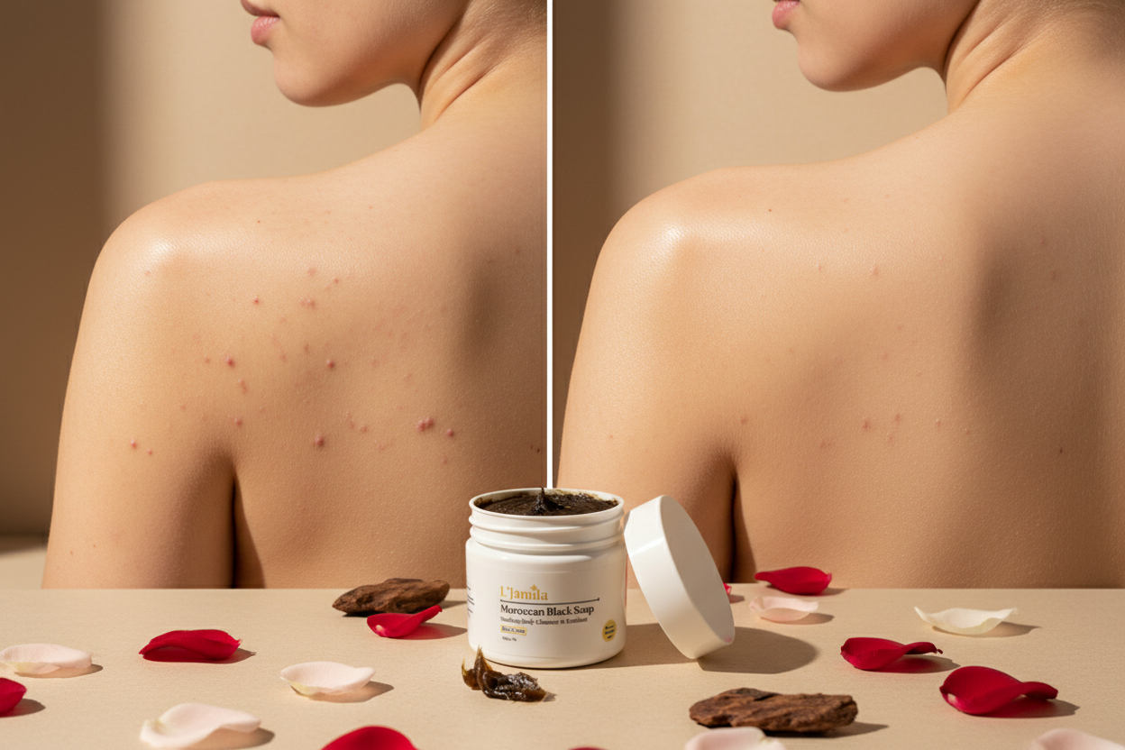 Before and After - Clear Skin with L'Jamila Black Soap